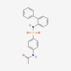 molecular formula C20H18N2O3S B5976498 N-{4-[(2-biphenylylamino)sulfonyl]phenyl}acetamide 