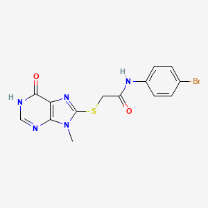 molecular formula C14H12BrN5O2S B5976513 N-(4-bromophenyl)-2-[(9-methyl-6-oxo-6,9-dihydro-1H-purin-8-yl)thio]acetamide 