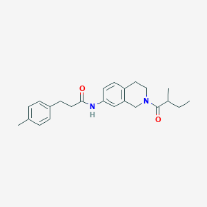 molecular formula C24H30N2O2 B5976523 N-[2-(2-methylbutanoyl)-1,2,3,4-tetrahydro-7-isoquinolinyl]-3-(4-methylphenyl)propanamide 