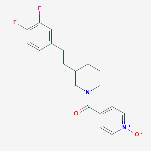 molecular formula C19H20F2N2O2 B5976529 4-({3-[2-(3,4-difluorophenyl)ethyl]-1-piperidinyl}carbonyl)pyridine 1-oxide 