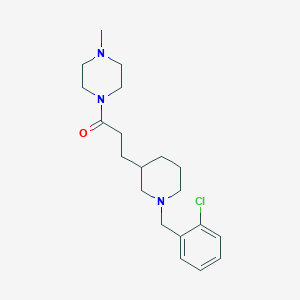 molecular formula C20H30ClN3O B5976533 1-{3-[1-(2-chlorobenzyl)-3-piperidinyl]propanoyl}-4-methylpiperazine 