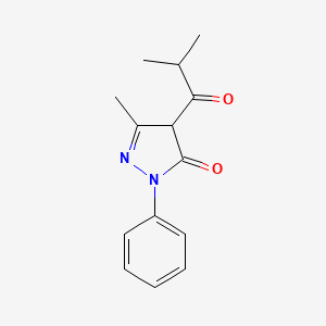 molecular formula C14H16N2O2 B597656 4-Isobutyryl-1-phenyl-3-methylpyrazol-5-one CAS No. 147663-44-3