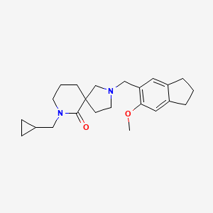 molecular formula C23H32N2O2 B5976575 7-(cyclopropylmethyl)-2-[(6-methoxy-2,3-dihydro-1H-inden-5-yl)methyl]-2,7-diazaspiro[4.5]decan-6-one 