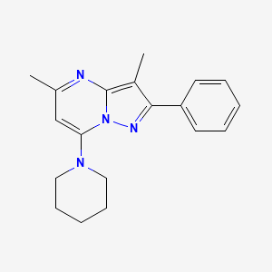 molecular formula C19H22N4 B5976594 3,5-dimethyl-2-phenyl-7-(1-piperidinyl)pyrazolo[1,5-a]pyrimidine 