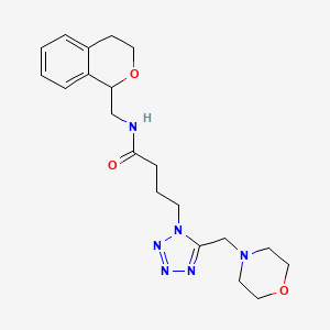 molecular formula C20H28N6O3 B5976606 N-(3,4-dihydro-1H-isochromen-1-ylmethyl)-4-[5-(4-morpholinylmethyl)-1H-tetrazol-1-yl]butanamide 