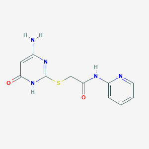molecular formula C11H11N5O2S B5976628 2-[(4-amino-6-oxo-1,6-dihydro-2-pyrimidinyl)thio]-N-2-pyridinylacetamide 