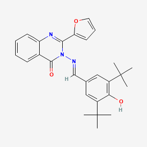3-[(3,5-di-tert-butyl-4-hydroxybenzylidene)amino]-2-(2-furyl)-4(3H)-quinazolinone