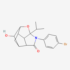 5-(4-bromophenyl)-9-hydroxy-6-isopropyl-7-oxa-5-azatetracyclo[6.3.0.0~2,6~.0~3,10~]undecan-4-one