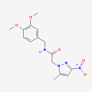 molecular formula C15H18N4O5 B5976645 N-(3,4-dimethoxybenzyl)-2-(5-methyl-3-nitro-1H-pyrazol-1-yl)acetamide 