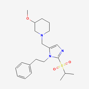molecular formula C21H31N3O3S B5976653 1-{[2-(isopropylsulfonyl)-1-(2-phenylethyl)-1H-imidazol-5-yl]methyl}-3-methoxypiperidine 
