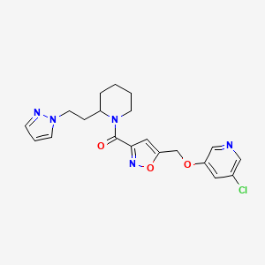 molecular formula C20H22ClN5O3 B5976662 3-chloro-5-{[3-({2-[2-(1H-pyrazol-1-yl)ethyl]-1-piperidinyl}carbonyl)-5-isoxazolyl]methoxy}pyridine 