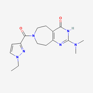 molecular formula C16H22N6O2 B5976680 2-(dimethylamino)-7-[(1-ethyl-1H-pyrazol-3-yl)carbonyl]-3,5,6,7,8,9-hexahydro-4H-pyrimido[4,5-d]azepin-4-one 