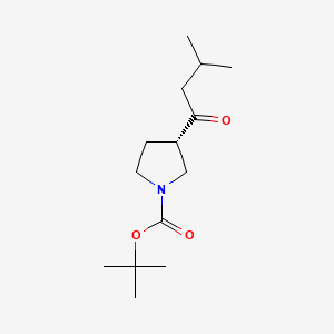 molecular formula C14H25NO3 B597669 (S)-tert-butyl 3-(3-methylbutanoyl)pyrrolidine-1-carboxylate CAS No. 1251570-77-0