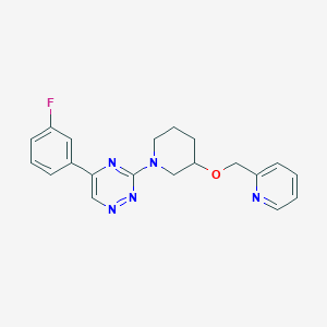 molecular formula C20H20FN5O B5976693 5-(3-fluorophenyl)-3-[3-(2-pyridinylmethoxy)-1-piperidinyl]-1,2,4-triazine 