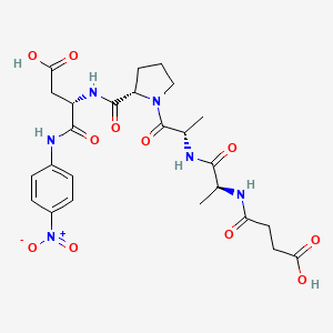 molecular formula C25H32N6O11 B597670 Suc-Ala-Ala-Pro-Asp-pNA CAS No. 165174-58-3