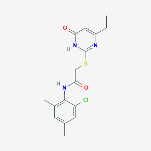 N-(2-chloro-4,6-dimethylphenyl)-2-[(4-ethyl-6-oxo-1,6-dihydro-2-pyrimidinyl)thio]acetamide