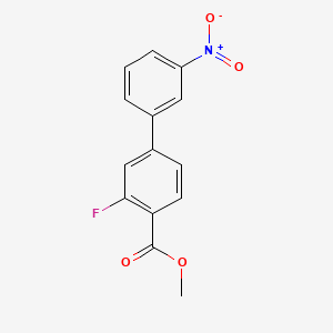 molecular formula C14H10FNO4 B597671 甲基2-氟-4-(3-硝基苯基)苯甲酸酯 CAS No. 1365272-60-1