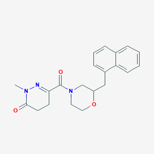 molecular formula C21H23N3O3 B5976736 2-methyl-6-{[2-(1-naphthylmethyl)-4-morpholinyl]carbonyl}-4,5-dihydro-3(2H)-pyridazinone 