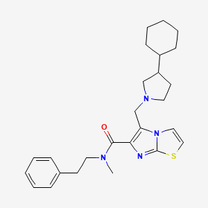 molecular formula C26H34N4OS B5976740 5-[(3-cyclohexyl-1-pyrrolidinyl)methyl]-N-methyl-N-(2-phenylethyl)imidazo[2,1-b][1,3]thiazole-6-carboxamide 