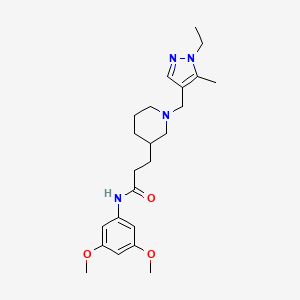 molecular formula C23H34N4O3 B5976754 N-(3,5-dimethoxyphenyl)-3-{1-[(1-ethyl-5-methyl-1H-pyrazol-4-yl)methyl]-3-piperidinyl}propanamide 
