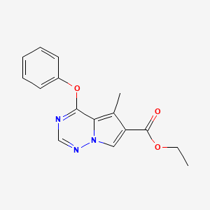 molecular formula C16H15N3O3 B597676 5-甲基-4-苯氧基吡咯并[2,1-f][1,2,4]三嗪-6-羧酸乙酯 CAS No. 1363380-63-5
