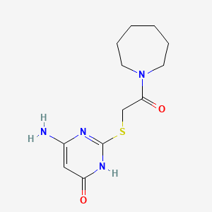 molecular formula C12H18N4O2S B5976767 6-amino-2-{[2-(1-azepanyl)-2-oxoethyl]thio}-4(3H)-pyrimidinone 