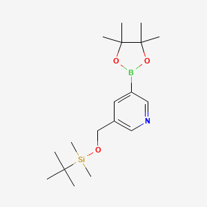 3-(((tert-Butyldimethylsilyl)oxy)methyl)-5-(4,4,5,5-tetramethyl-1,3,2-dioxaborolan-2-yl)pyridine