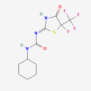 molecular formula C11H13F4N3O2S B5976788 N-cyclohexyl-N'-[5-fluoro-4-oxo-5-(trifluoromethyl)-4,5-dihydro-1,3-thiazol-2-yl]urea 