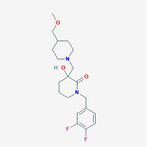 molecular formula C20H28F2N2O3 B5976790 1-(3,4-difluorobenzyl)-3-hydroxy-3-{[4-(methoxymethyl)-1-piperidinyl]methyl}-2-piperidinone 