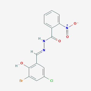N'-(3-bromo-5-chloro-2-hydroxybenzylidene)-2-nitrobenzohydrazide