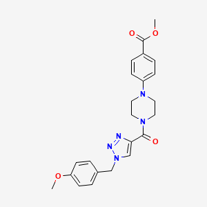molecular formula C23H25N5O4 B5976817 methyl 4-(4-{[1-(4-methoxybenzyl)-1H-1,2,3-triazol-4-yl]carbonyl}-1-piperazinyl)benzoate 