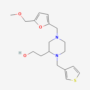 molecular formula C18H26N2O3S B5976828 2-[4-{[5-(methoxymethyl)-2-furyl]methyl}-1-(3-thienylmethyl)-2-piperazinyl]ethanol 