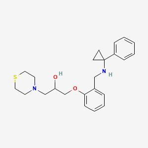 molecular formula C23H30N2O2S B5976837 1-(2-{[(1-phenylcyclopropyl)amino]methyl}phenoxy)-3-(4-thiomorpholinyl)-2-propanol 