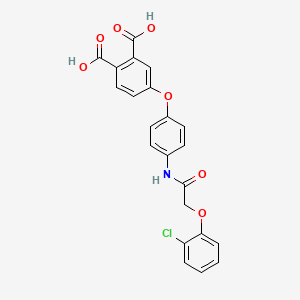 molecular formula C22H16ClNO7 B5976861 4-(4-{[(2-chlorophenoxy)acetyl]amino}phenoxy)phthalic acid 