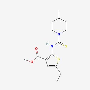 molecular formula C15H22N2O2S2 B5976863 methyl 5-ethyl-2-{[(4-methyl-1-piperidinyl)carbonothioyl]amino}-3-thiophenecarboxylate 