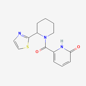 molecular formula C14H15N3O2S B5976870 6-{[2-(1,3-thiazol-2-yl)-1-piperidinyl]carbonyl}-2-pyridinol trifluoroacetate (salt) 