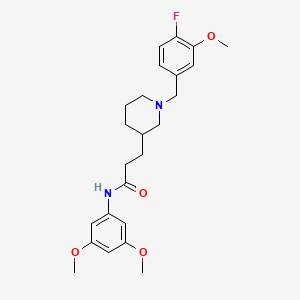molecular formula C24H31FN2O4 B5976884 N-(3,5-dimethoxyphenyl)-3-[1-(4-fluoro-3-methoxybenzyl)-3-piperidinyl]propanamide 