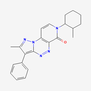 molecular formula C22H23N5O B5976890 2-methyl-7-(2-methylcyclohexyl)-3-phenylpyrazolo[5,1-c]pyrido[4,3-e][1,2,4]triazin-6(7H)-one 