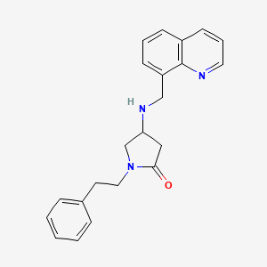 molecular formula C22H23N3O B5976898 1-(2-phenylethyl)-4-[(8-quinolinylmethyl)amino]-2-pyrrolidinone 