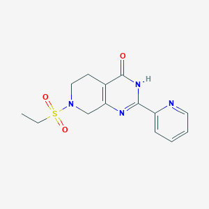 molecular formula C14H16N4O3S B5976915 7-(ethylsulfonyl)-2-pyridin-2-yl-5,6,7,8-tetrahydropyrido[3,4-d]pyrimidin-4(3H)-one 