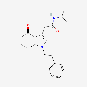 molecular formula C22H28N2O2 B5976919 N-isopropyl-2-[2-methyl-4-oxo-1-(2-phenylethyl)-4,5,6,7-tetrahydro-1H-indol-3-yl]acetamide 