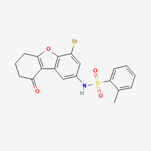 molecular formula C19H16BrNO4S B5976922 N-(4-bromo-9-oxo-6,7,8,9-tetrahydrodibenzo[b,d]furan-2-yl)-2-methylbenzenesulfonamide 