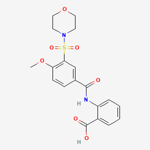 molecular formula C19H20N2O7S B5976926 2-{[4-methoxy-3-(4-morpholinylsulfonyl)benzoyl]amino}benzoic acid 