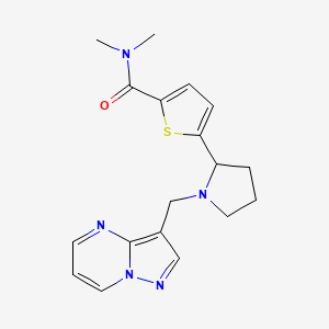 N,N-dimethyl-5-[1-(pyrazolo[1,5-a]pyrimidin-3-ylmethyl)-2-pyrrolidinyl]-2-thiophenecarboxamide