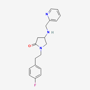 molecular formula C18H20FN3O B5976938 1-[2-(4-fluorophenyl)ethyl]-4-[(2-pyridinylmethyl)amino]-2-pyrrolidinone 