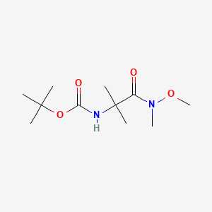 molecular formula C11H22N2O4 B597695 Tert-butyl (1-(methoxy(methyl)amino)-2-methyl-1-oxopropan-2-YL)carbamate CAS No. 160816-27-3