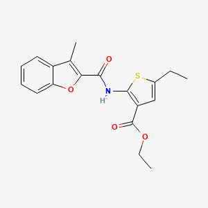 molecular formula C19H19NO4S B5976955 ethyl 5-ethyl-2-{[(3-methyl-1-benzofuran-2-yl)carbonyl]amino}-3-thiophenecarboxylate 