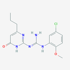 molecular formula C15H18ClN5O2 B5976956 N-(5-chloro-2-methoxyphenyl)-N'-(4-oxo-6-propyl-1,4-dihydro-2-pyrimidinyl)guanidine 
