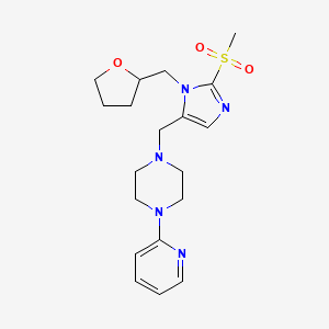 molecular formula C19H27N5O3S B5976972 1-{[2-(methylsulfonyl)-1-(tetrahydro-2-furanylmethyl)-1H-imidazol-5-yl]methyl}-4-(2-pyridinyl)piperazine 