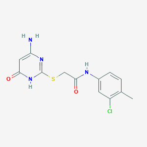 2-[(4-amino-6-oxo-1,6-dihydro-2-pyrimidinyl)thio]-N-(3-chloro-4-methylphenyl)acetamide